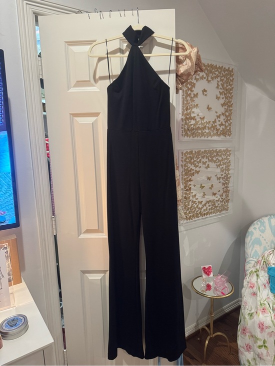 Amanda Uprichard Pants - Amanda Uprichard Black Halter Jumpsuit with Twist Neck
